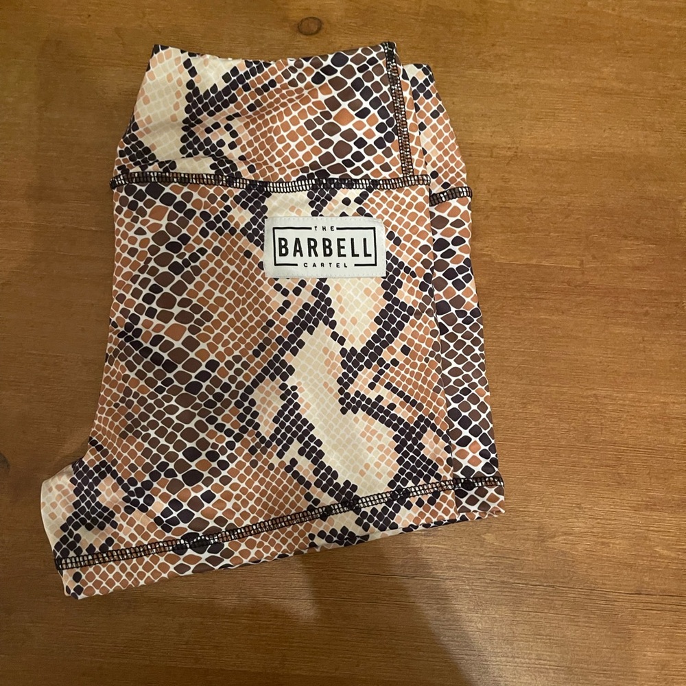 Barbell Cartel snakeskin print gym shorts medium